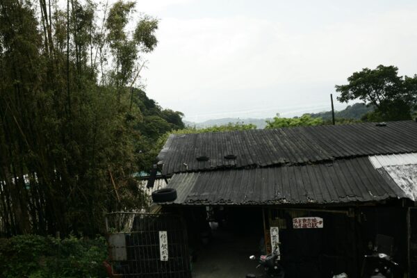 a motorcycle parked in front of a building