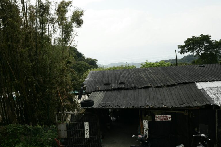a motorcycle parked in front of a building
