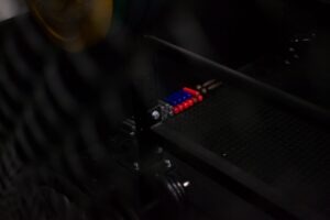 black and red audio mixer