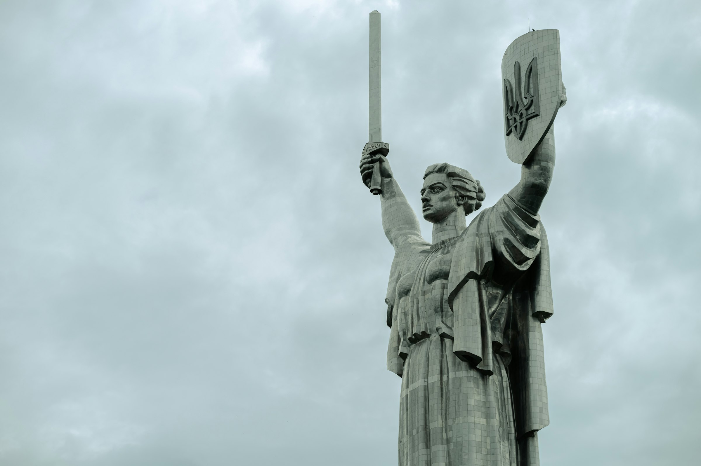 Mother motherland monument in kyiv, ukraine.