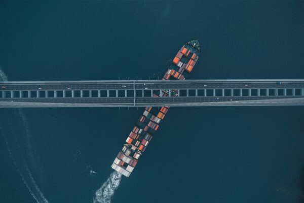 high angle photo of red and white building