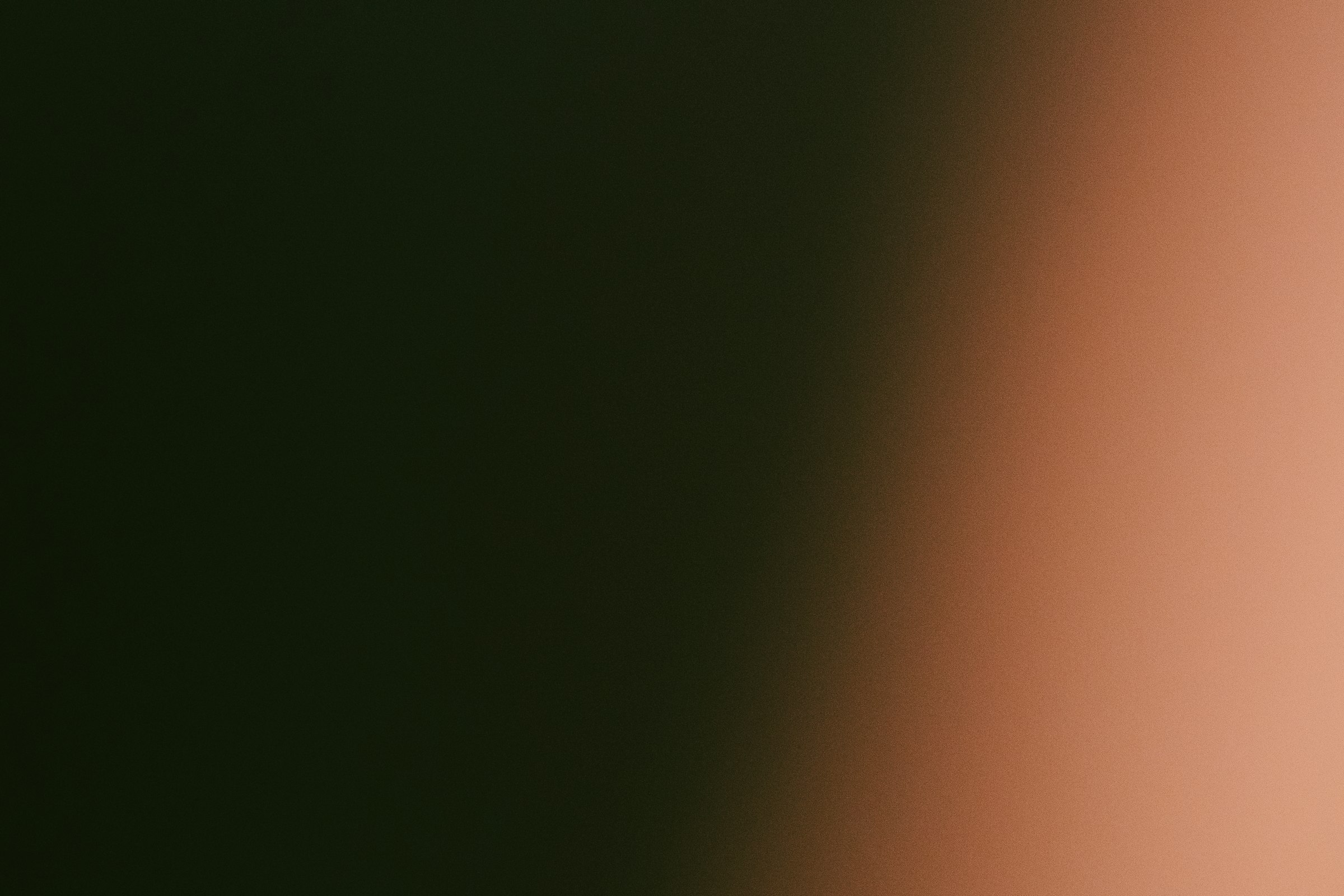 Dark green fading to light orange gradient