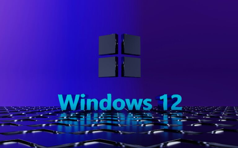 a purple and blue background with the words windows 12 on it