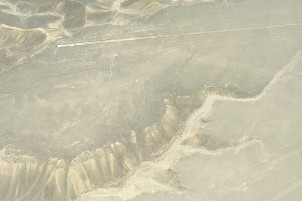 An aerial view of a mountain range with a bird's eye view