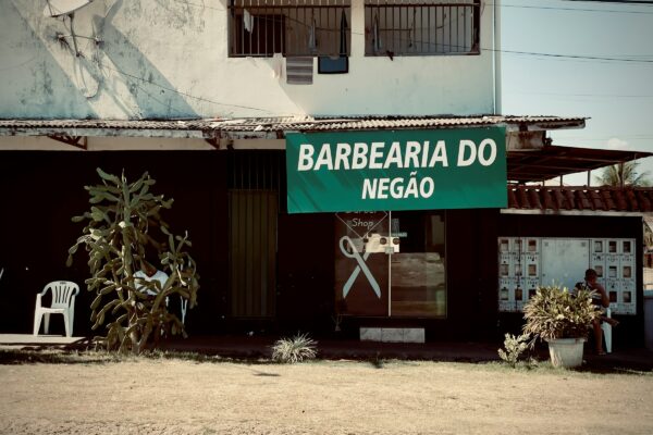 a person standing outside a building