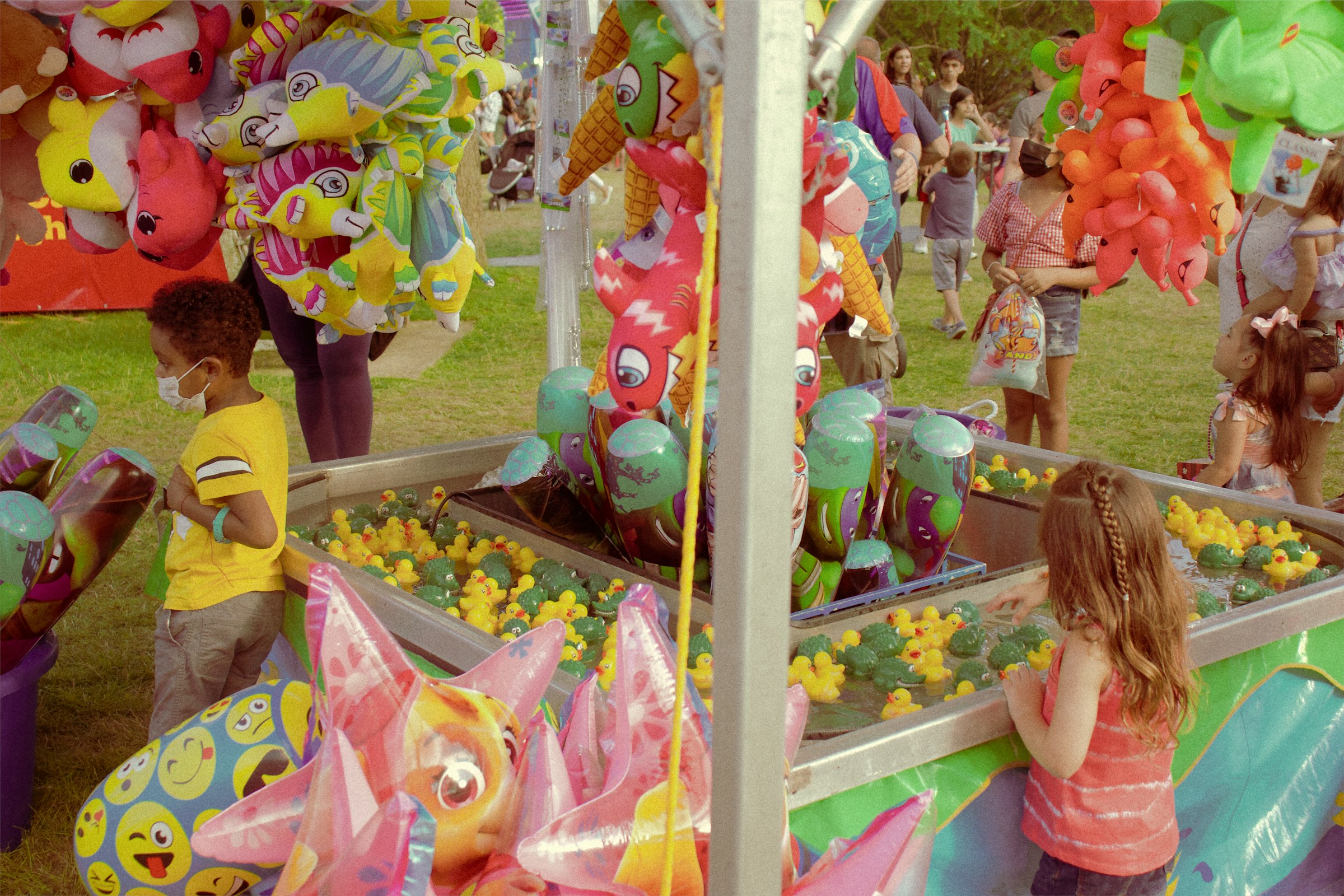 children playing on playground during daytime