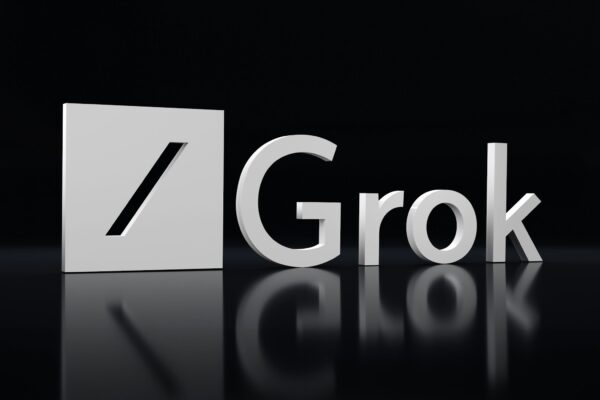 a black and white photo of the word grok