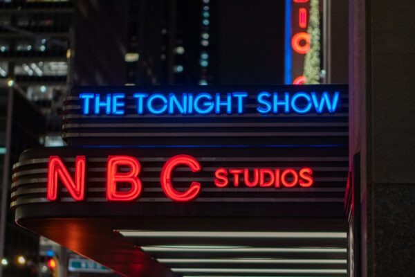 a neon sign that reads the tonight show nbc studios
