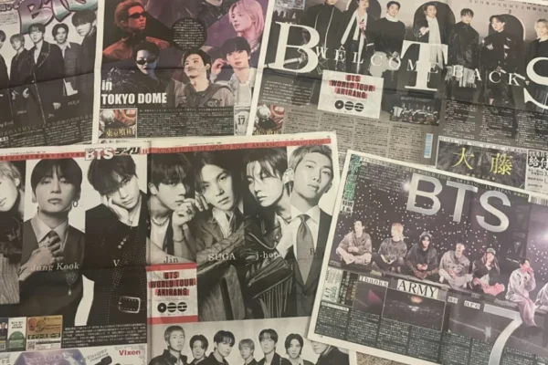 BTS brilha nas capas dos principais jornais esportivos do japão