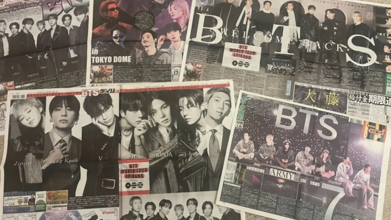 BTS brilha nas capas dos principais jornais esportivos do japão