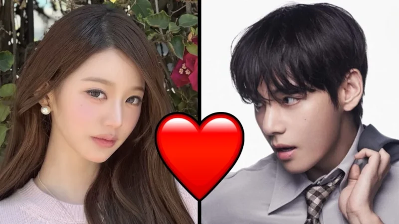Rumores de namoro entre V do BTS e Wonyoung do IVE esquentam com postagens coincidentes