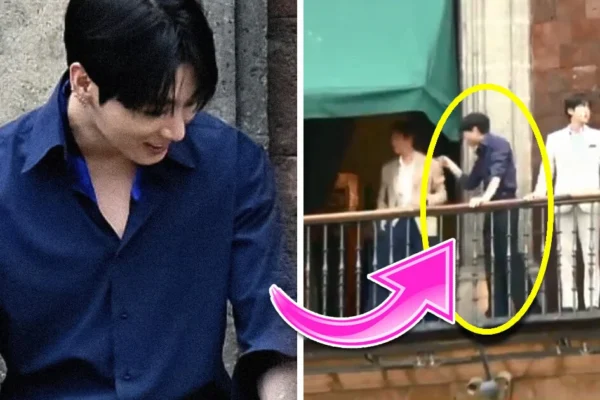 Jungkook do BTS corre para longe do microfone em evento no México