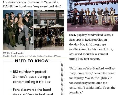 V do BTS provoca frenesi em pizzaria da Califórnia ao elogiar comida