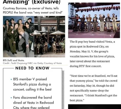 V do BTS provoca frenesi em pizzaria da Califórnia ao elogiar comida