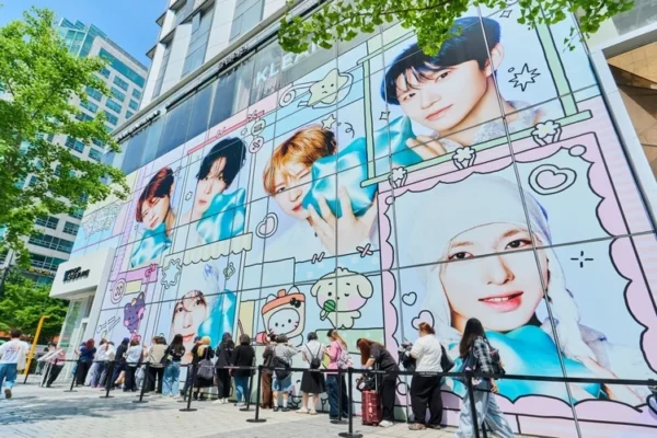 NCT WISH apresenta o personagem 'wishnini' em pop-up lotado em seoul