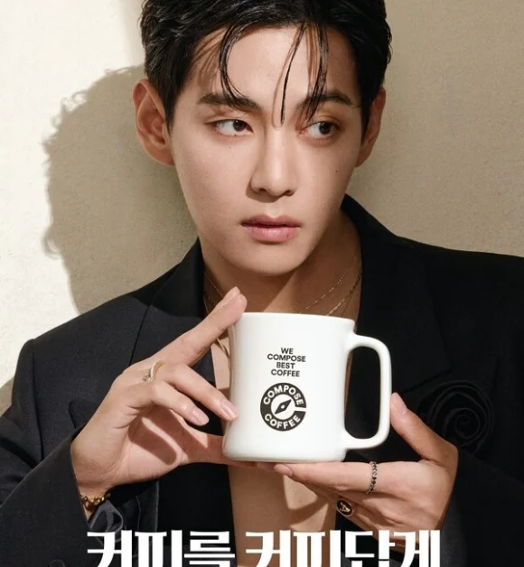 BTS V em negociações para renovar contrato de 73 bilhões com Compose Coffee