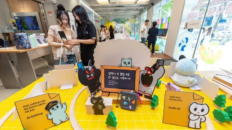 KT e IVE lançam pop-up no Hongdae com Minib e Mint Raon